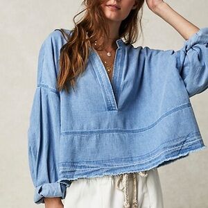 Free People Jude Denim Pullover
